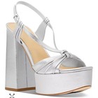 Michael Kors Women Gabriella Platform Metallic Block Heeled Sandals 5 5 Disco 