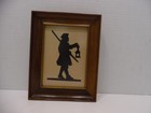 Vtg Silhouette Colonial Lamp Lighter   Minute Man  Framed Prints Hand Cut   Made