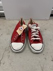 Vintage Early 90s Converse All-star Red Low Top Shoes Made In Usa Nos Nwt