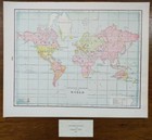 Vintage 1900 Religions Of The World Map 14 x11  Old Antique Original 