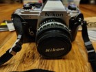 Nikon Fg 35mm Camera Lot W 50mm Nikon Lens And Nikon Case Tested Working