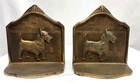 Scottish Terrier Bookends C1929 Connecticut Foundry Co Cast Iron W copper Finish