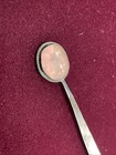 Antique Silver  Tongue Scraper  Rose Quartz   Pearl End Floral Dental Tool