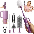 5-in-1 Electric Bottle Brush Cleaner With Long Handle   Removable Head - Multi-f