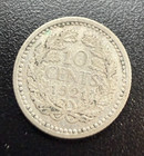 1921 Netherlands 10 Cent Silver Coin Queen Wilhelmina  0171 