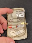 Vintage 1965 K4 Gillette Travel Tech Ball End Razor Set Gold Zip Case Near Mint
