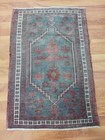 Antique Blue 1900s Carpet Rug Ancient Pattern Hand Knotted Rug Natural Wool Rug