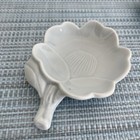 Ceramic Trinket Trays Small Sauce Bowls Flower Asian Motif Set Of 3