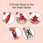 Hot Water Bottle Bag With Fleece Belt Thick Rubber Bag Relax Heat Cold Therapy