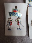 Vtg Pepsi Pros Earring Set Golfing Cola Cans Lot Of 4 Rare Htf Promotional Soda