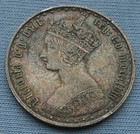 1858 Uk Great Britain Gothic Florin Victoria - Dark Rainbow Toned  mdccclviii 