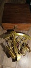 10  Sextant Brass In Wooden Box   Nautical   Maritime Decor   Pirate    Sextant