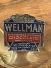 Antique Wellman Ground Chocolate Cocoa Clear Glass Embossed Jar With Lid Bail