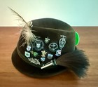Vintage A Breiser Wool Bavarian Oktoberfest Hat Sterling Silver Collectible Pins