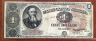 1890  1 Treasury Note  rare Coveted Fr 348 Ornate Back Nebeker Large Seal 