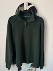 Polo Ralph Lauren Green 1 4 Zip Knit Pullover Sweater Cotton Mock Neck Men s Xl
