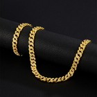 8mm Gold Plated Cz  Cuban Link Chain Hip Hop Iced Cz Out Cuban Necklace choker