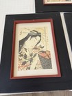 Vintage Lot Of 3 Japanese Framed Museum Art Woodblock Prints