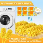 Yicotira Reusable Duster Refill Compatible With Swiffer Hand 4 Pack yellow 