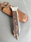 Rare Vintage Folding Pocket Knife Hunting Multi Tool Ussr  Davydkovo  1950 s