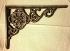 Set Of 4 Antique Bronze Victorian Floral Style Cast Iron Brace Bracket Corbel 6 