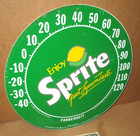 Sprite Coca-cola - Great Lymon Taste -dated1984 -12  Tin - Thermometer Face Sign