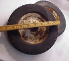 Two Vintage Solid Rubber Lawn Mower  Pedal Car  Wagon  Soapbox  Wheels   Tires