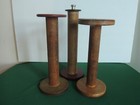 3 Large Textile Industrial 11  Wood Spools Weaving Thread Sewing Primitive Decor