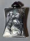 Vintage 925 Sterling Silver Mexico Perfume Snuff Bottle Purple Amethyst Top