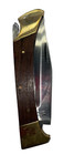 Folding Back Knife With Wood Handle 5  Closed