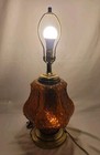 Vintage Mcm Retro Boho Amber Glass Swag Light Lamp 60s 1970s