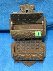 Victorian Cast Iron Ornate Antique Wall Mount Duo Match Holder Eastlake Safe  1 