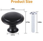 30 Pack Matte Black Kitchen Cabinet Knobs Round Drawer Pulls Stainless Steel