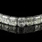 20 Ct Asscher Lab Created Diamond Tennis Bracelet 14k White Gold Plated Silver