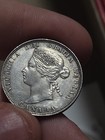 Low Unc 1874 H Canada Silver 25 Cents Coin  Victoria Ruler Canadian 25c