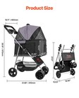 Foldable Pet Stroller 4 Wheels Detachable Carrier Up To 35lb Dog Cat Stroller W 