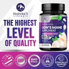Lions Mane Supplement Capsules 10 000mg  Premium Lions Mane Mushroom For Support