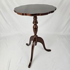 Vintage Pedestal Table Plant Stand Mahogany Piecrust Edge Chippendale Victorian