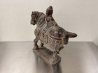 Chinese Carved Stone Tang Style Horse Rider Equestrian Sculpture 13in