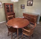 Vintage Cherry Dining Room Set Table Chairs Hutch C 1950 Local Pickup