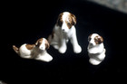 Vintage Jack Russell Terrier Ceramic Family Figurines Set Of 3 Euc