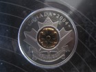 25 Cents Gold Plated  Poppy  2004 Canada Quarter Silver Remembrance Poppy