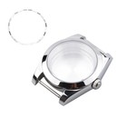 39mm Sapphire Glass Steel Watch Case With Crown  Gasket For Seiko Nh35 Nh36