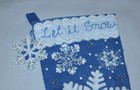 Finished Bucilla Felt Applique   84956 Glittering Snowflakes Christmas Stocking