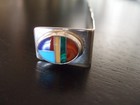 Signed Ben J Chavez Navajo Native American Sterling Silver Multi Stone Bookmark