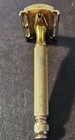Vintage Gillette Gold Tone Tech Ball End Double Edge Safety Razor Usa 1940-50 s