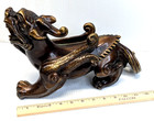 Vintage Chinese Pixui Winged Beast Feng Shui Dragon Wood Hand Carved Figure 12 