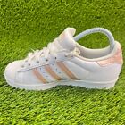 Adidas Originals Superstar Boys Size 4y White Pink Athletic Shoes Sneakers