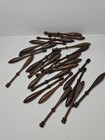 Vintage Danish Wooden Lace Bobbins Lot Of 25 4 25-4 5  Dark Wood Lacemaking