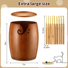 Large Wooden Yarn Bowl With Lid 7 X7 X9 Yarn Holder For Knitting Craft Pine Wool